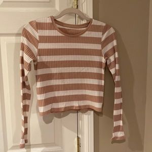 American eagle pink and white striped shirt, good quality